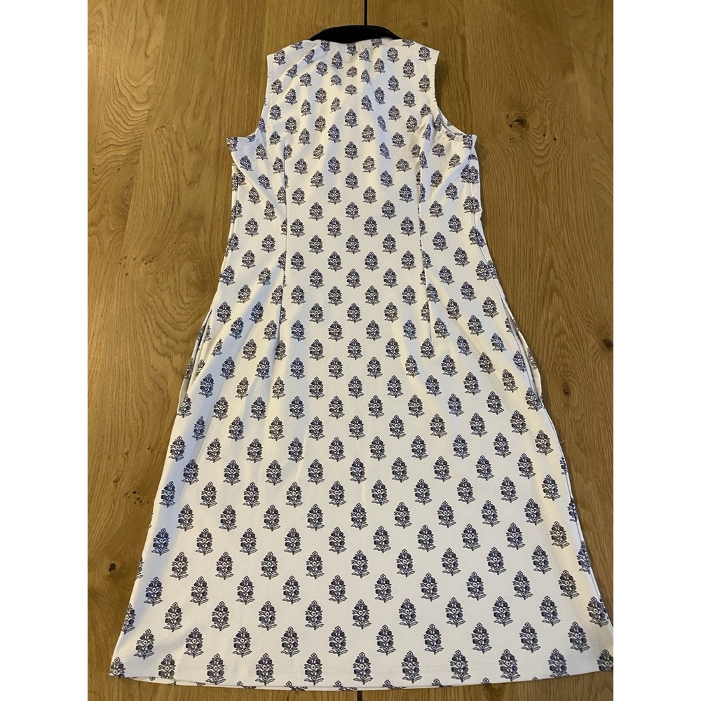 Smith & Quinn Katherine Sleeveless Golf Dress Women's XS White Blue Classy - Picture 6 of 9